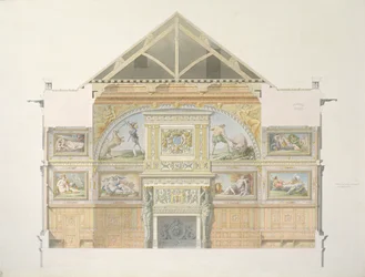 Élévation de la salle de bal à Fontainebleau, planche d